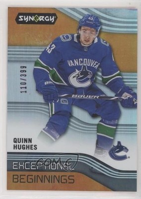 2019 Synergy Exceptional Beginnings Orange 110/399 Quinn Hughes Rookie RC 1l3u