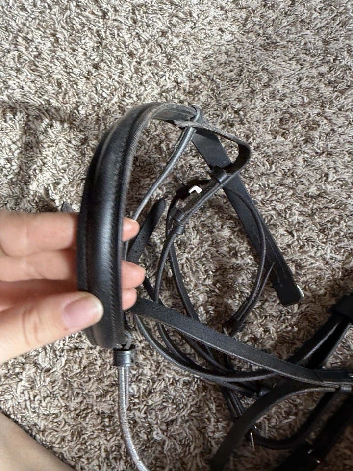 Riendas Brida Inglesas Completas Cuero Snaffle Negro Completo Foto 2 de 4