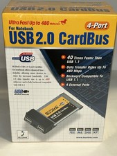 BUSLink 4-Port USB 2.0 CardBus PC Card for Notebook UII-CB4  AC Adapter NewSeal