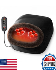 Snailax 2-in-1 Shiatsu Foot and Back Massager with Heat - Kneading Foot Warmer,
