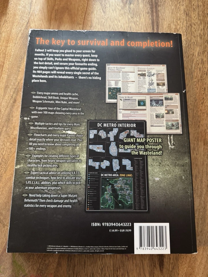 Fallout 3 Official Strategy Guide Paperback Gaming Collectible Bethesda 2008 - Image 2 of 2