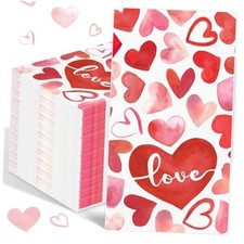 100 Pcs Valentine's Day Dinner Napkins 3 Ply Disposable Bathroom Guest Red Love