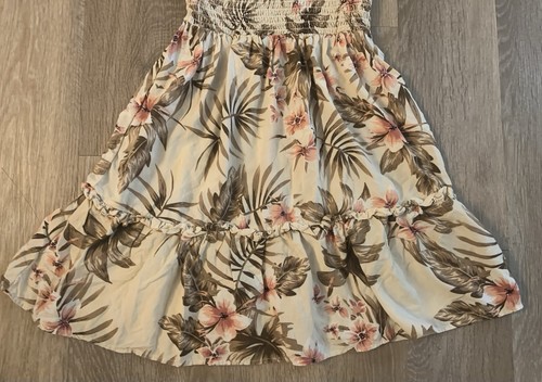 Children's Place Girl's Size 10-12 Beige & Pink Floral Smocked Sundress - Picture 5 of 8