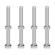 M6x70mm Hex Head Screws Bolts, Nuts & Washers Kits, 304 Stainless Steel 4 Sets