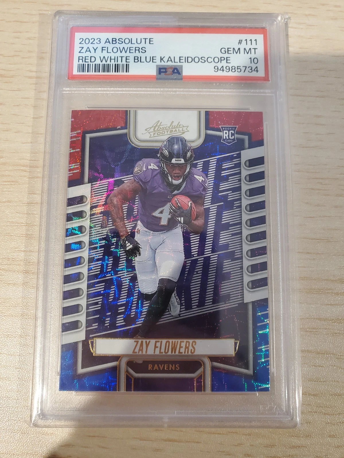 Zay Flowers Panini Absolute #111 Red White Blue Kaleidoscope