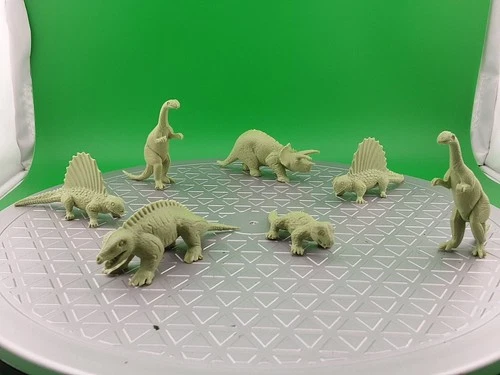 Marx Original  Green Dinosaur Lot of 7 From Marx 1961 Flintstones Play Set