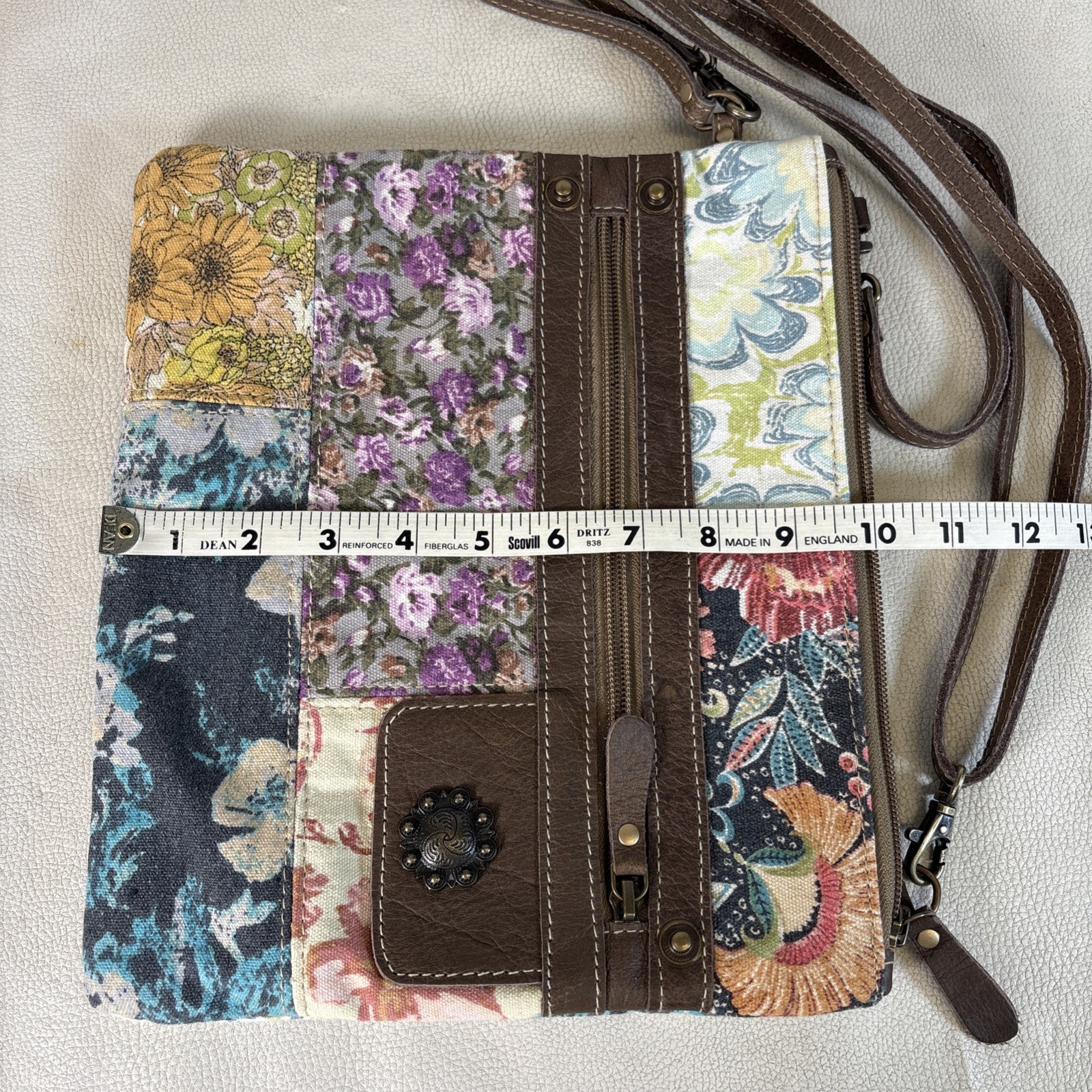 Myra Bag Patchwork Boho Canvas Patchwork Crossbod… - image 8