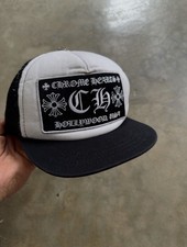 Chrome Hearts Hollywood USA Logo Trucker Hat Mesh Back Black/White One Size
