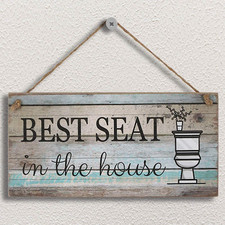 Funny Bathroom Wall Decor Sign, Farmhouse Rustic Bathroom Decorations Wall Art,