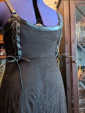 Killstar Damen Trägerkleid schwarz M Midi Sp...