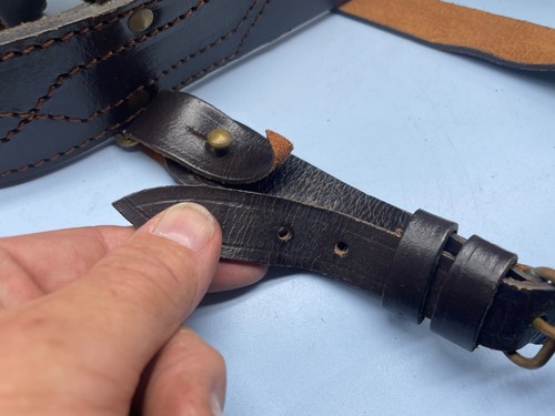 Original WW1 / WW2 British Army Officer's Sam Browne Leather Belt - Picture 6 of 7