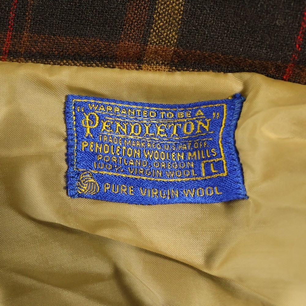 Pendleton 60s Check Wool Tailored Jacket Brown L … - image 8