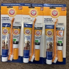 3 Arm & Hammer for Pets Tartar Control Kit for Dogs BAKING SODA ENHANCED FORMULA