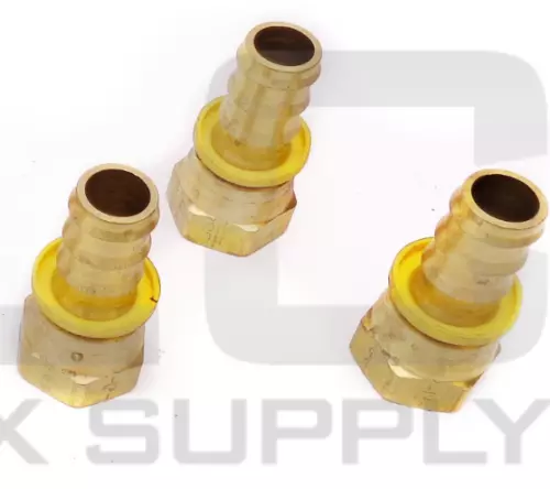 LOT OF 3 NEW PARKER BRASS HOSE FITTING 1-1/16" ID FEMALE JIC SWIVEL, 3/4" HOSE