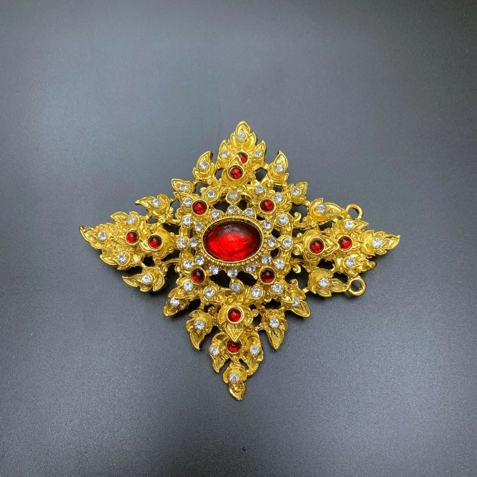 Vintage Thai Bride Jewelry Set Dance Show Costume Wedding Dress Accessories - Image 3 of 4