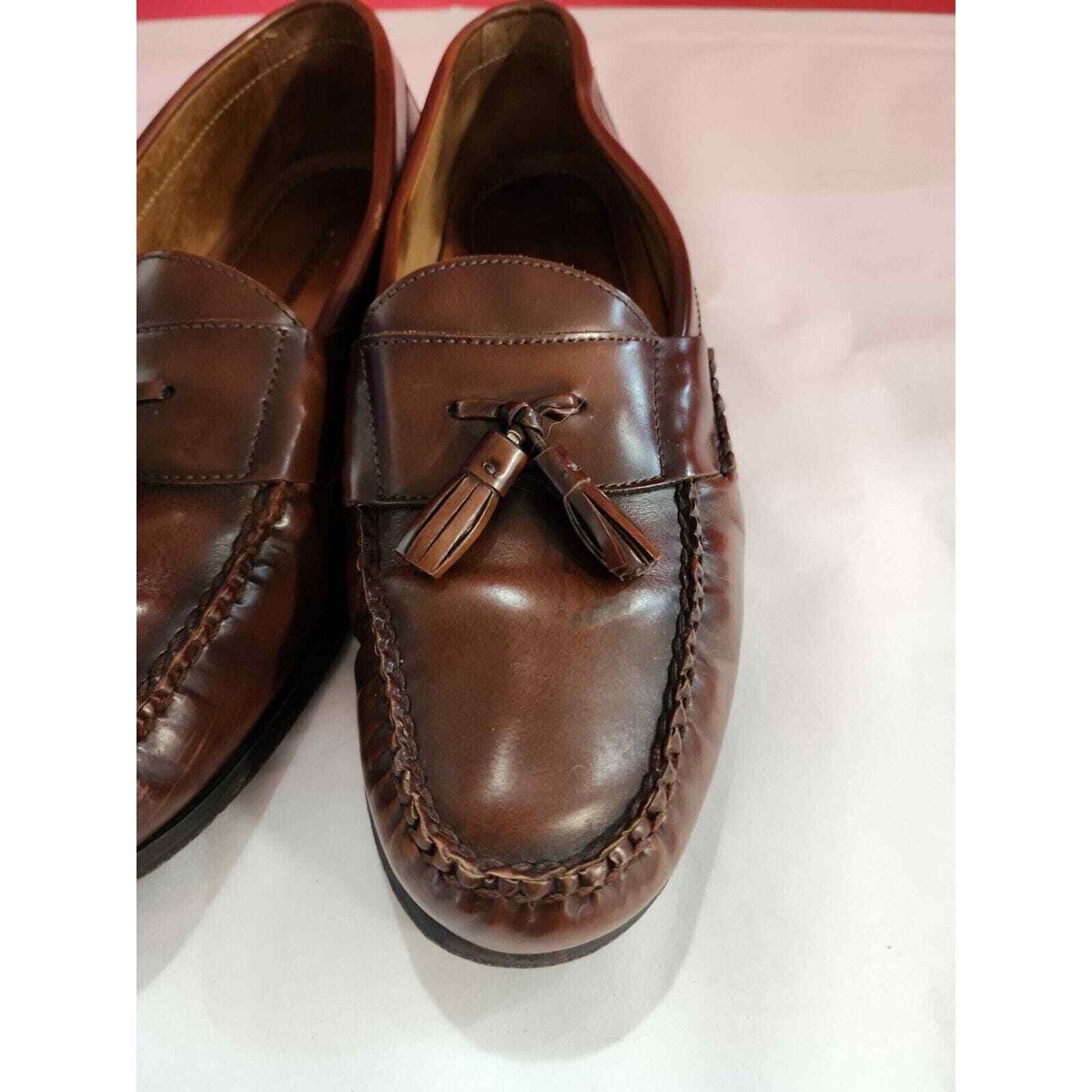 Johnston & Murphy 15-1096 Brown Sheepskin Leather Tassel Moc  display picture 1