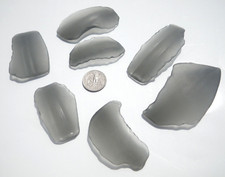 Sea Glass, Lot of Large Gray
