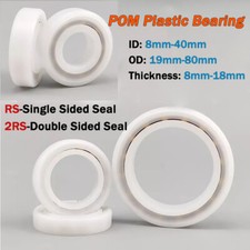 POM Plastic Bearing Deep Groove Ball Bearings RS/2RS Single/Double Sided Seal