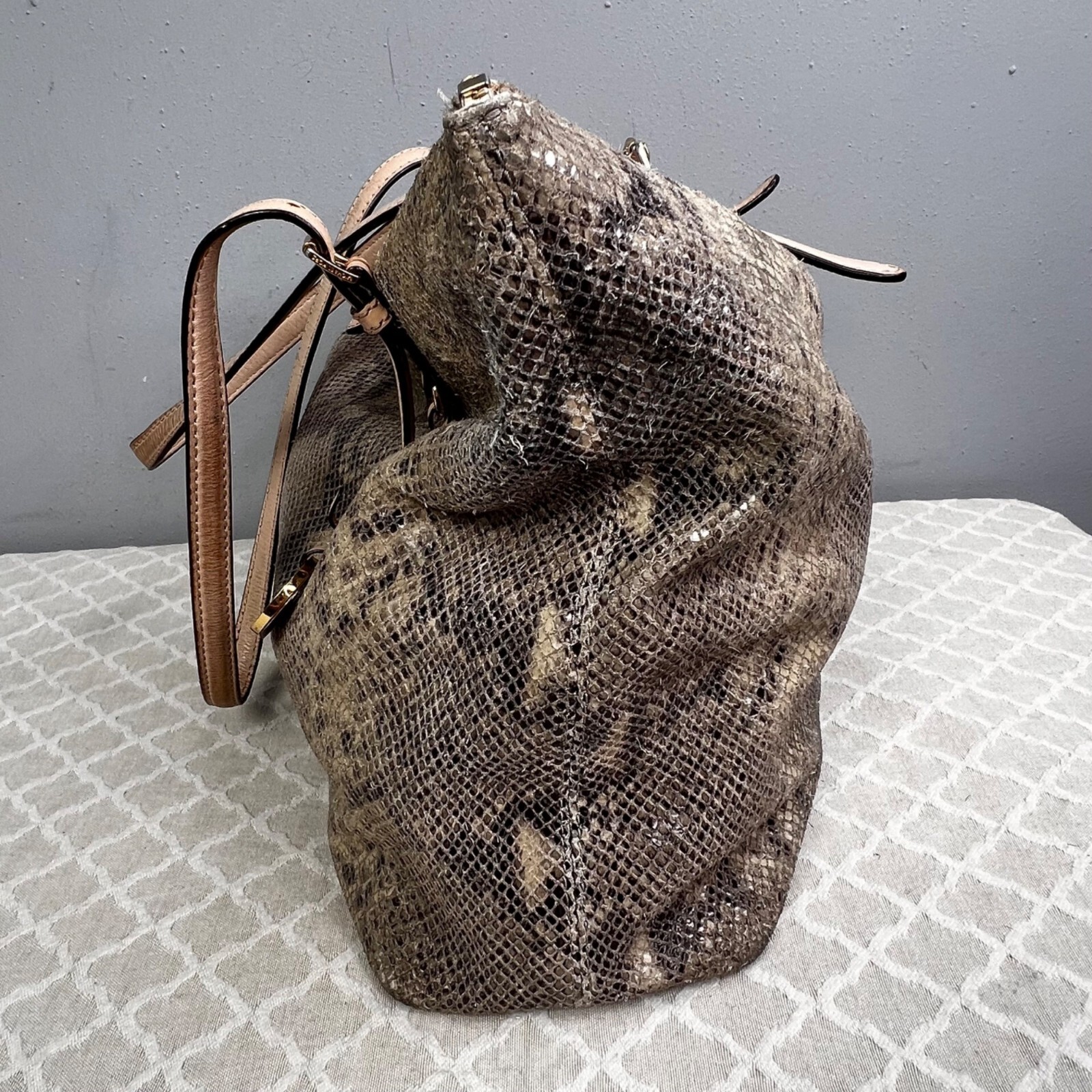 Michael Kors Python Effect Bag Tote Embossed Leat… - image 11