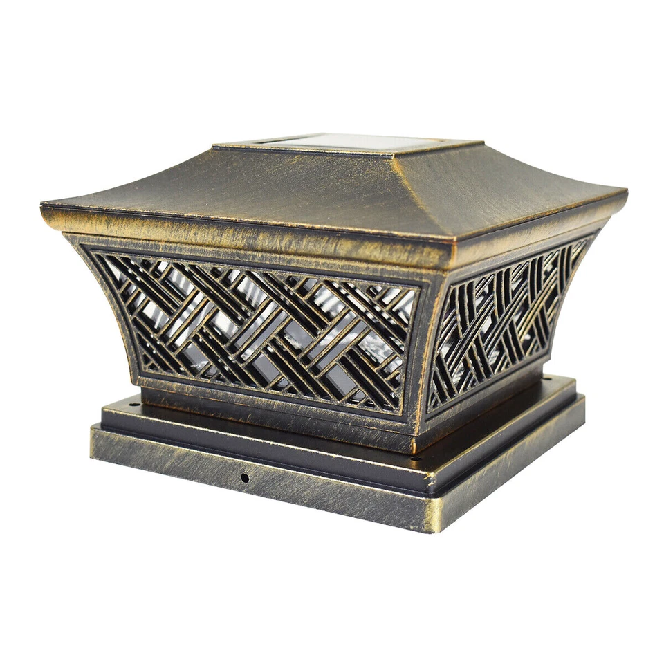 8 Luces de poste solares negras/bronce 6 x 6 para exteriores LED cubierta tapa valla lámpara vinilo Foto 4 de 4