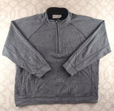 Tommy Bahama Reversible Sweater Mens Large Gray 1/4 Zip Long Sleeves