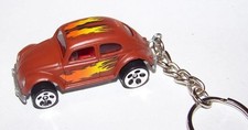 CUSTOM MADE..VW BEETLE/BUG PRIMER RED/FLAME GRAPHICS ..KEYCHAIN..GREAT GIFT 