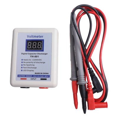 800V Digital Capacitor Discharge Tool With DC Voltmeter For Electronics