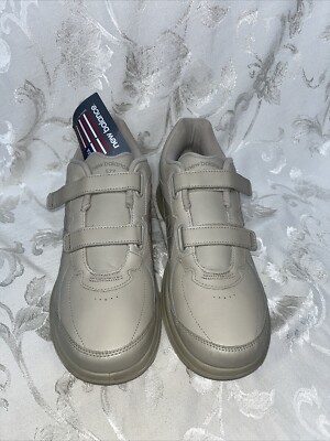 New Balance 577 Men Walking DSL-2 Shoe Beige Leather Hook Loop MW577V Size  12D