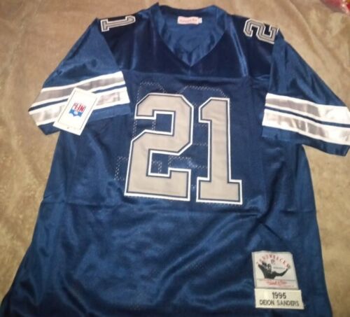Deion Sanders Large (46) Navy Blue Dallas Cowboys NFL Jersey New - Picture 2 of 2