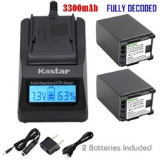 Kastar 2 Battery  Fast Charger kit for Canon BP-820 BP820 BP-828 BP828