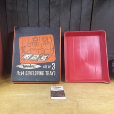 3 Vintage Yankee Photographic 11"x14" Print Developing Trays Used Original Box