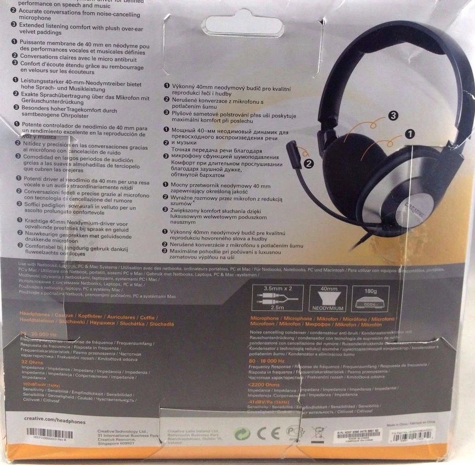 Creative Labs - HS-620 - 51EF0390AA001 ChatMax  Headset - Image 2 of 4