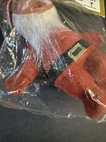 Kresge Kmart Vintage Weihnachtsmann Weihnachtsschmuck Kunststoff beflockt Neu in Verpackung Neu aus altem Lagerbestand cool - Bild 6 von 18