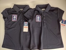 NWT Lot Girls Izod mositure wicking Polo Navy Blue Size XS