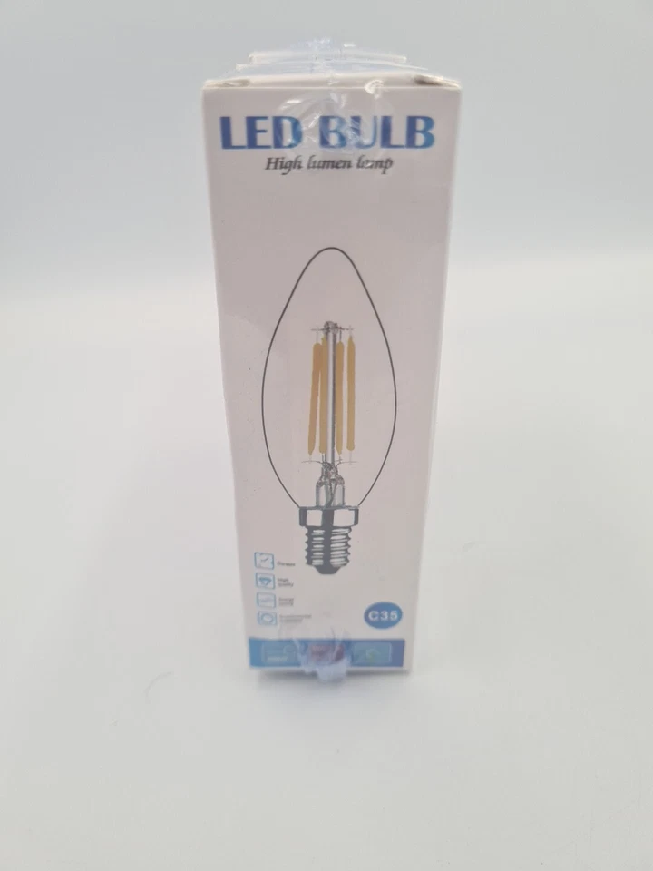Pack of 3 LED Filament Bulbs C35 E14 4W Warm White Dimmable Energy Saving A+ - Image 2 of 4