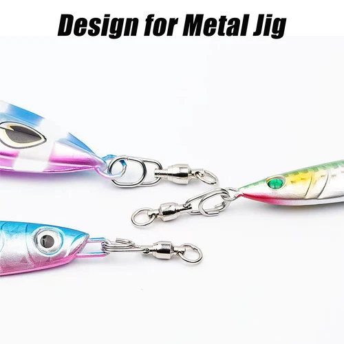 Schwerlast Angeln Kugellager Snap Schwenkbar Schnell Oval Split Ringe Clip Stecker - Bild 5 von 21
