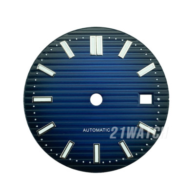 30mm Blue Sterile Watch Dial Fit Eta24 Miyota15 Nautilus Style Splint Grain Ebay