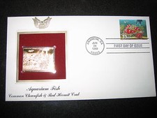 1999 COMMON CLOWNFISH RED HERMIT CRAB Aquarium FISH Golden Cover Stamp replica