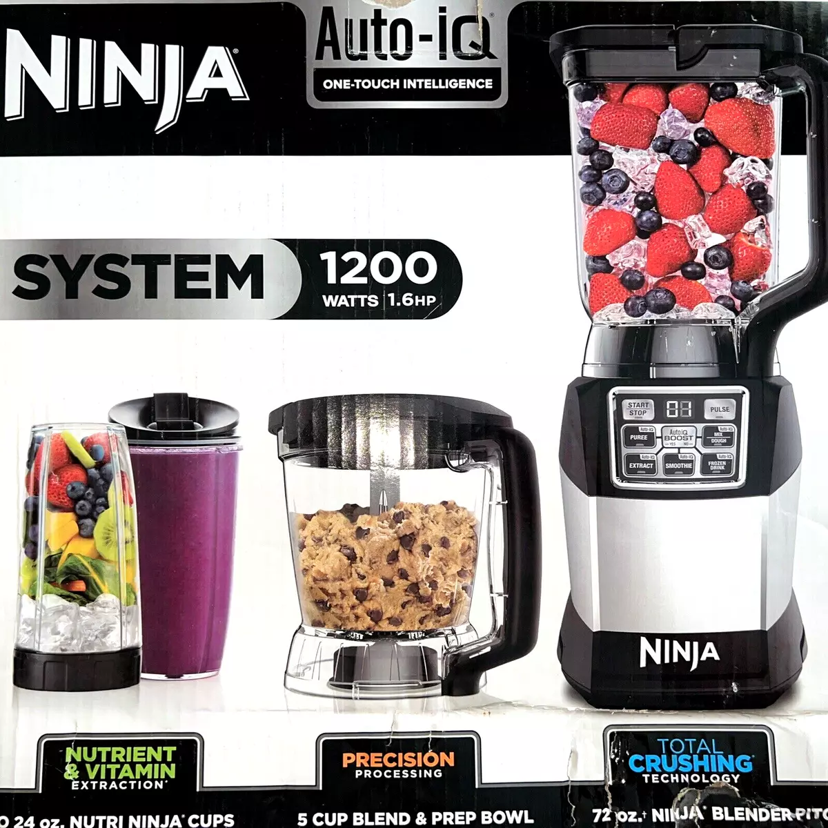 NINJA Nutri Auto iQ 24 oz. 3-Speed Black High Speed Single Serve