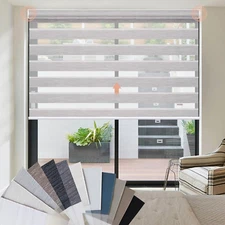 Motorized Zebra Blinds Sample - 60%, 85%, 90% Blackout & Light Filtering Fabrics