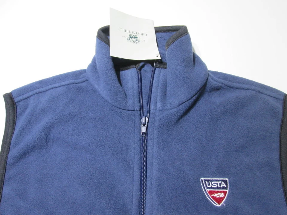 全新带标签 Chestnut Hill 女式 XS 码羊毛背心海军蓝外套 — 第 4/4 张图片