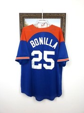 Vintage 90's Bobby Bonilla New York Mets Blue Jersey Mens MLB Shirt Trikot Sz L