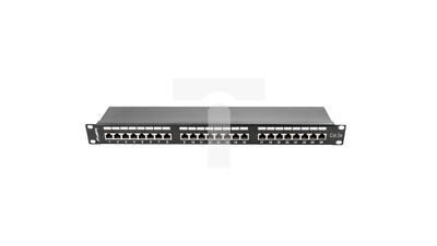 Patchpanel 24 PORT 1HE Cat.5e geschirmt schwarz PPS5-1024-B 