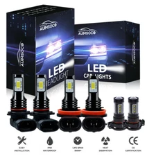 For Chevy Silverado 1500 2500 2007-2015 6000K LED Headlight Fog Light Bulbs Kit