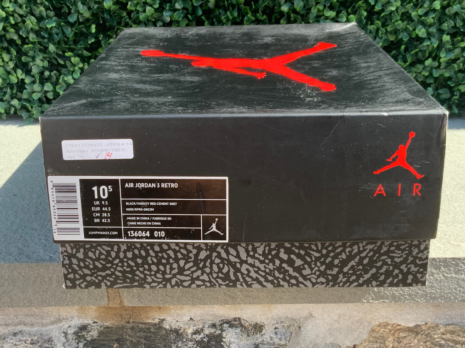 Nike Air Jordan 3 III - "Black Cement 2011 (136064-010)- Size 10.5 DS thumbnail 10