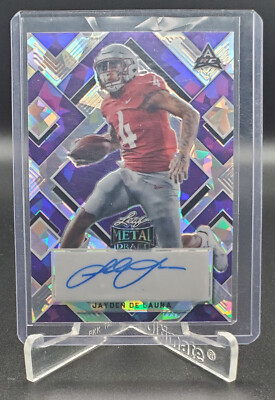 2022 Leaf Metal Draft Jayden De Laura Auto BAJDL Purple Crystal 3/15