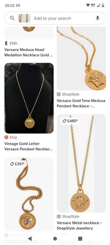 Versace Gold Necklace Medusa Pendant Unisex - Picture 7 of 8