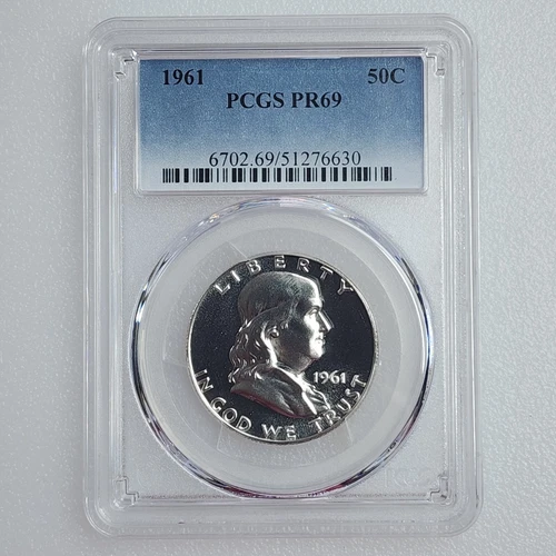 1961 Silver Proof Coin Franklin Half Dollar PCGS PF69 Pop. 60 By PCGS Coin Lot