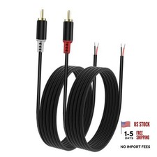 RCA to Speaker Wire Adapter, 2 Bare Wire Speaker Cables to RCA Plug 6.6FT