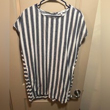 Gorgeous Madewell Striped Llnen Blend Dress Large